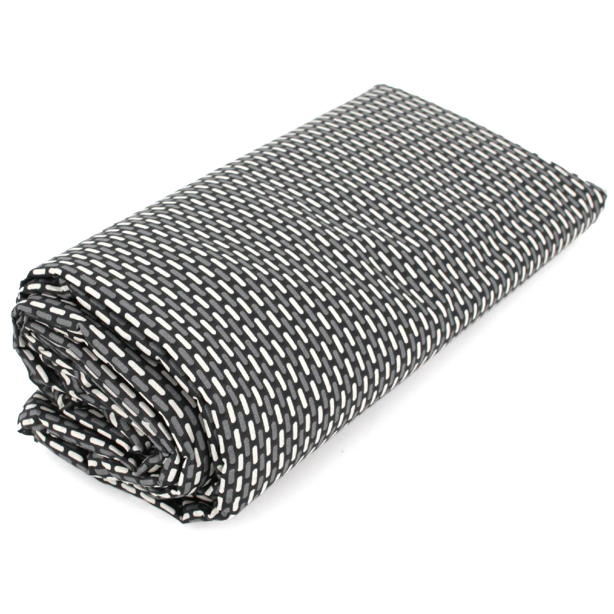 LINNEA  Drap Housse imprim&eacute; 200x200 cm Satin de Coton Enzo Noir