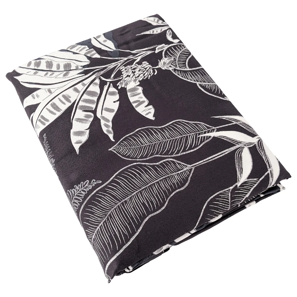 LINNEA  Drap plat 180x290 cm satin de coton CAYENNE noir Eb&egrave;ne