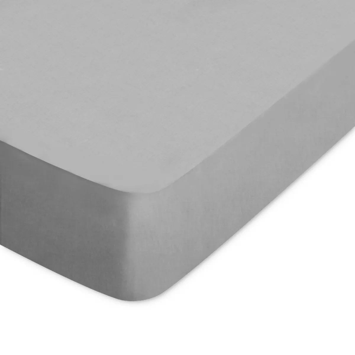 LINNEA Drap housse uni 100% coton alto Bonnet de 30 cm 120x200 cm - Gris Alu