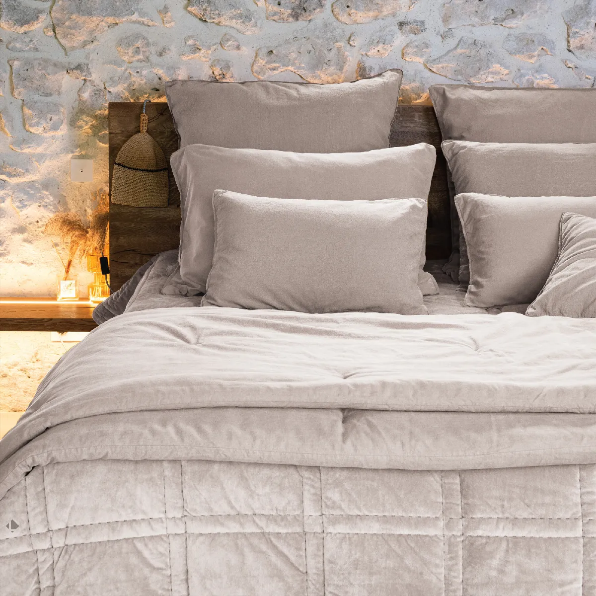 Lot de 2 housses de coussin coton à rayures rose 45x45 cm Bana | Maisons du Monde