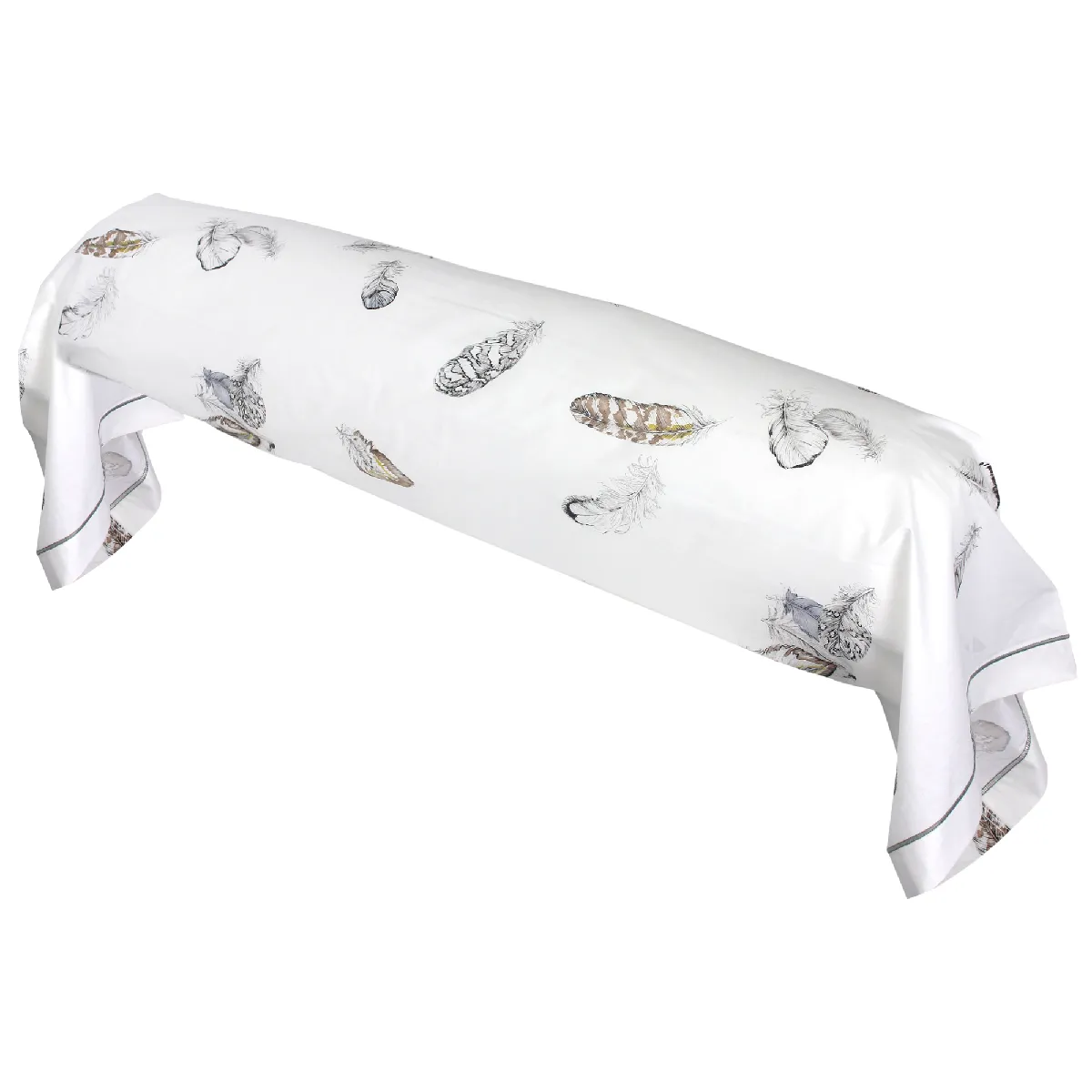 Taie de traversin Percale pur coton plumes 140x43 cm - Blanc