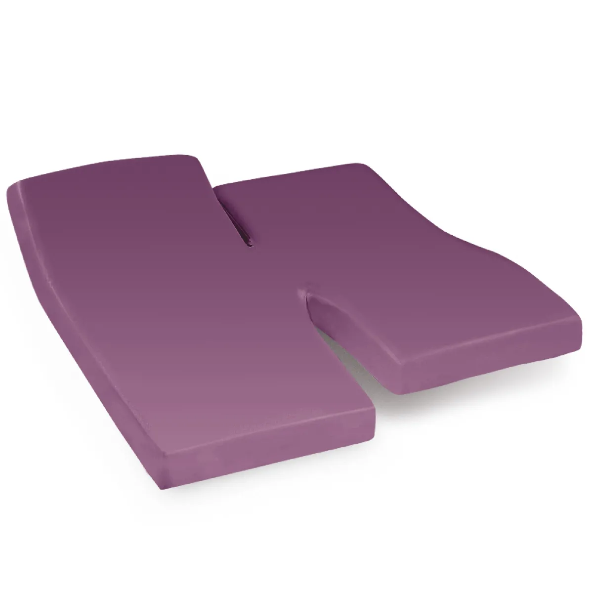 LINNEA Drap housse relaxation uni 2x100x190 cm coton alto raisin tpr t&ecirc;te et pied relevable 