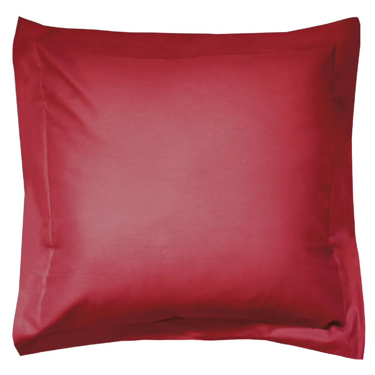 LINNEA Taie d'oreiller uni 100% coton alto 80x80 cm - Rouge Garance