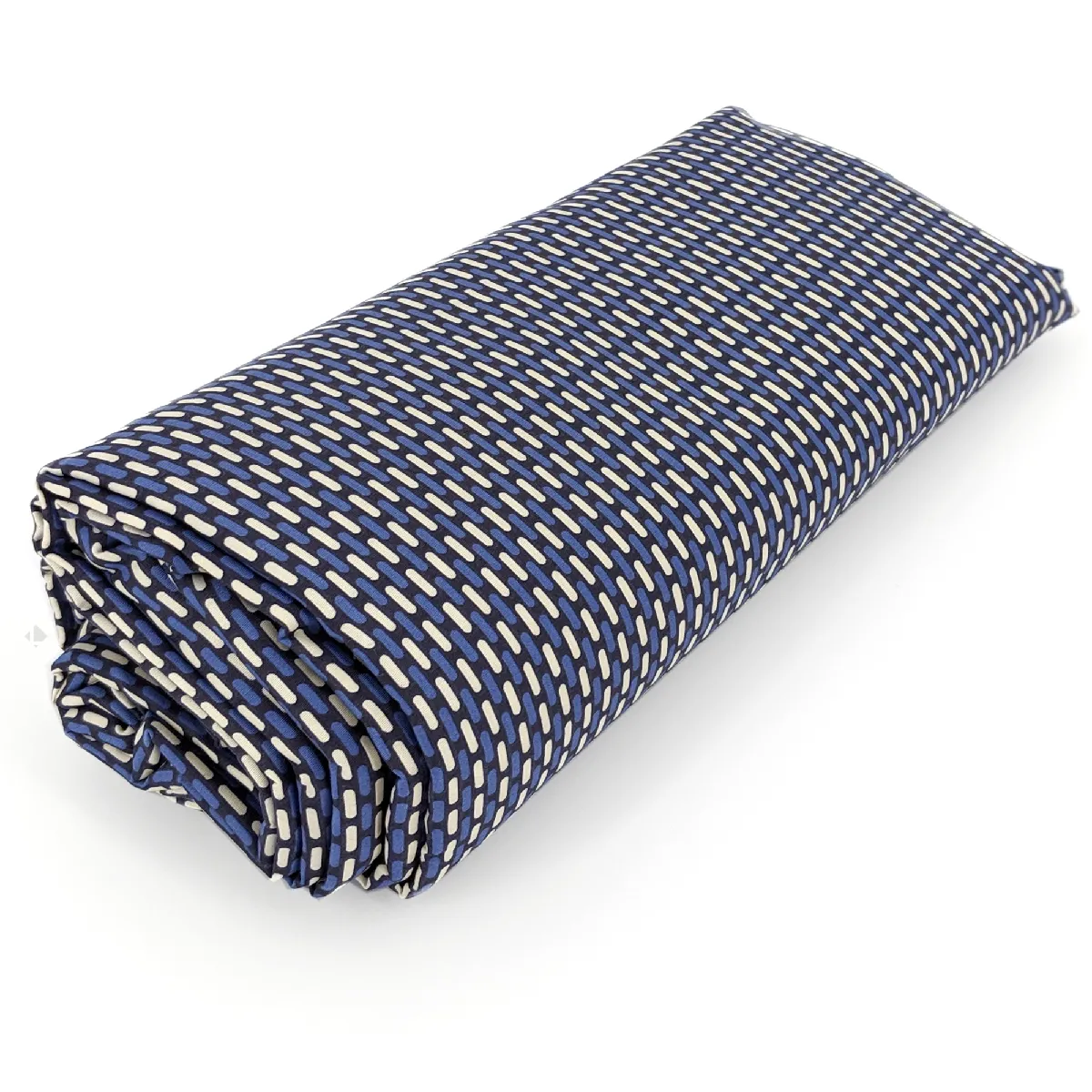 LINNEA  Drap housse imprim&eacute; 120x200 cm satin de coton ENZO bleu