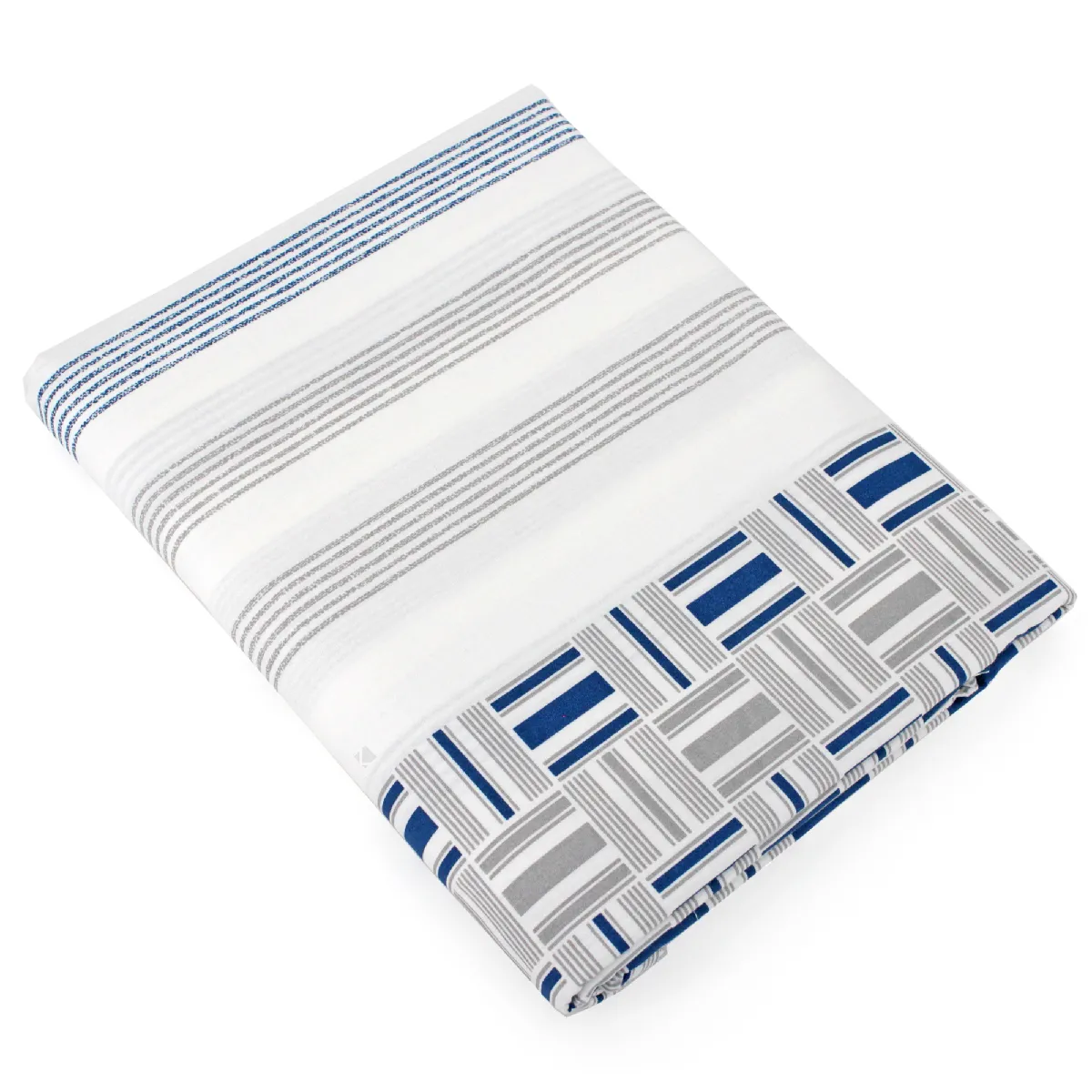 LINNEA  Drap plat 240x310 cm 100% coton DIEGO bleu baltique