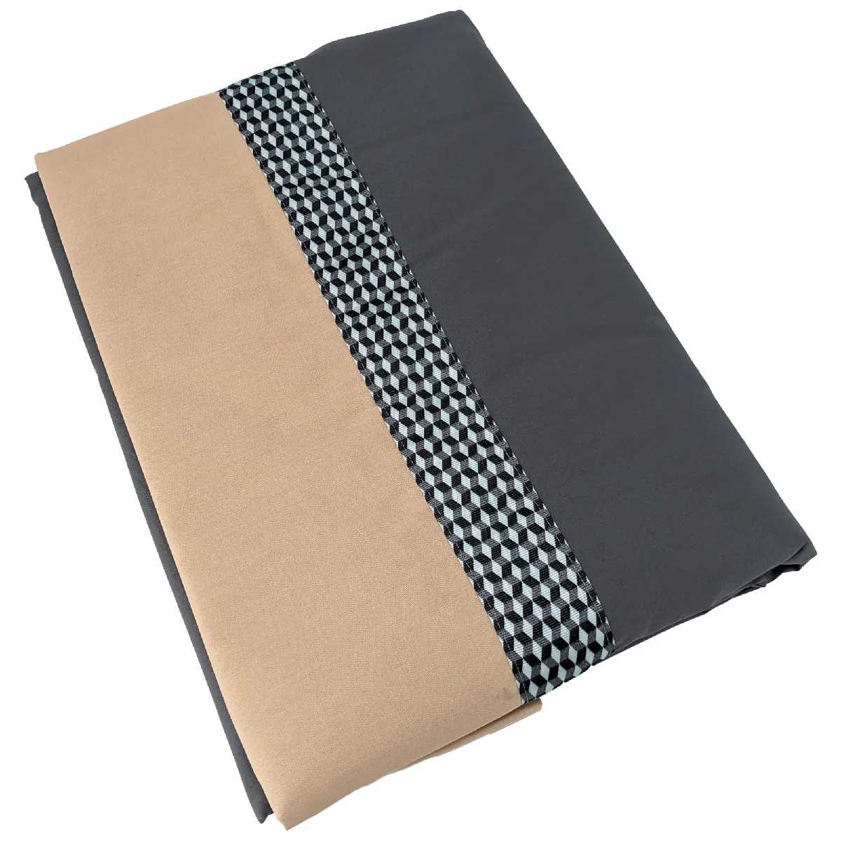 LINNEA  Drap plat 240x310 cm percale 100% coton MACASSAR Moka