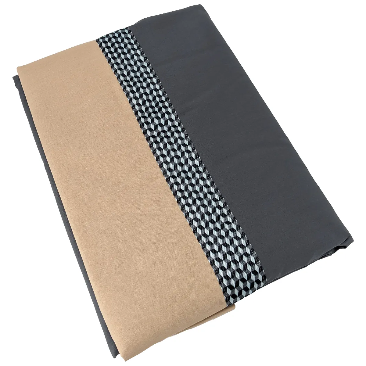 LINNEA  Drap plat 180x290 cm percale 100% coton MACASSAR Moka