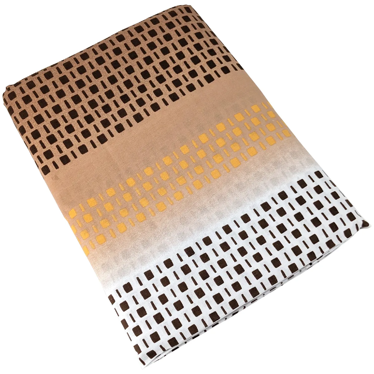 Linnea drap plat coton Niagara géométrique - Marron