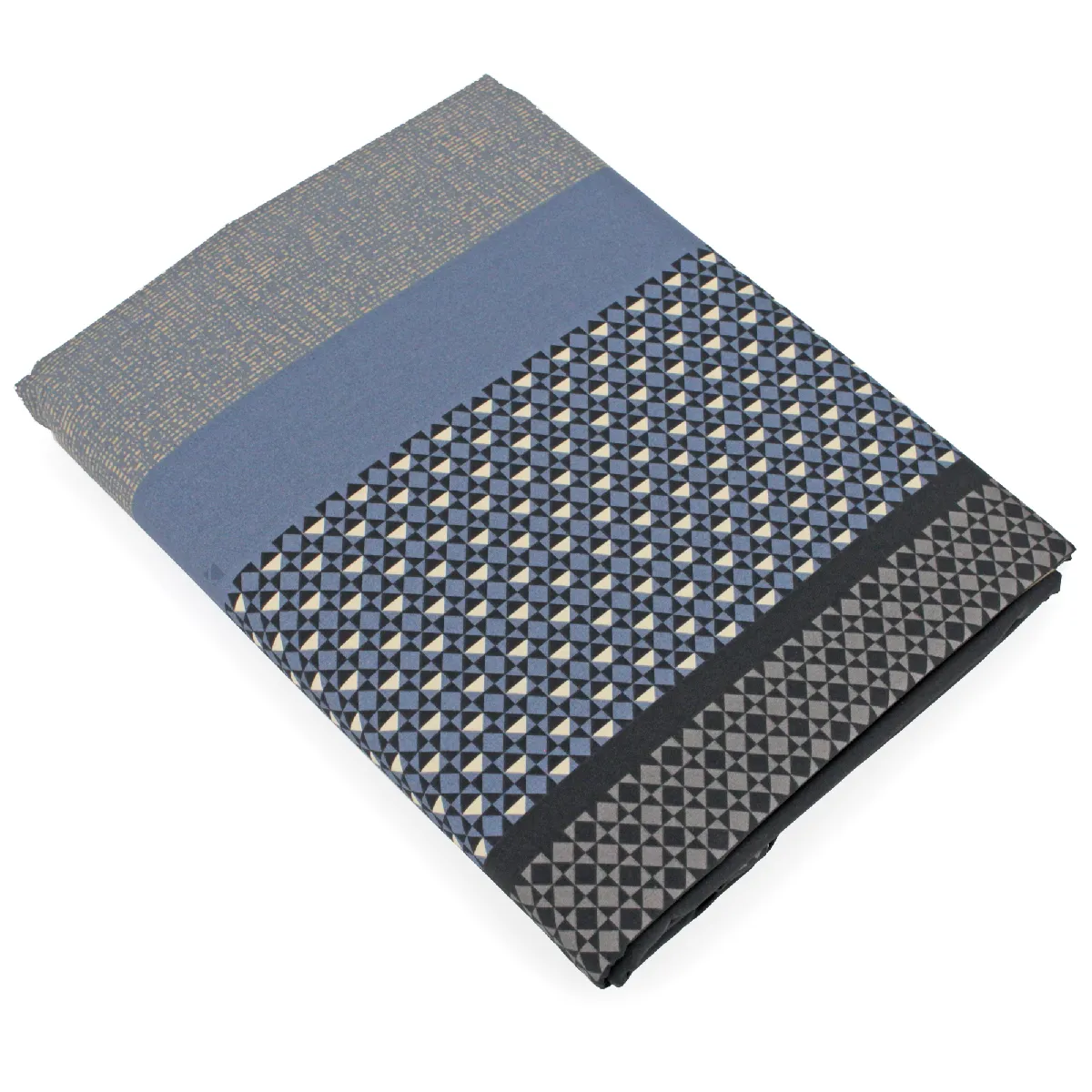 LINNEA Drap plat percale de coton marlow 280x325 cm - Multicolore Acier