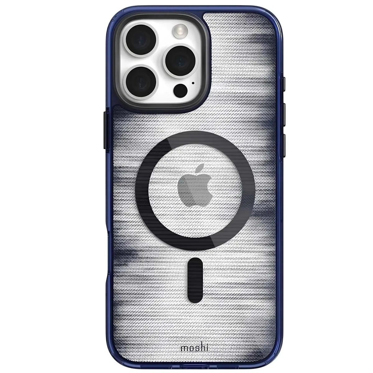 Moshi Coque Magsafe Pour Iphone 16 Pro Max Iglaze Ultra Résistant Durable Indigo