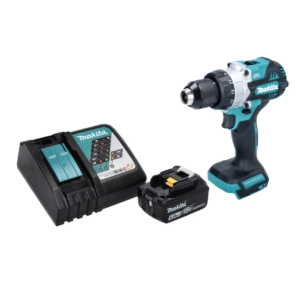 Perceuse visseuse à percussion sans fil Makita DHP 486 18V 130 Nm Brushless