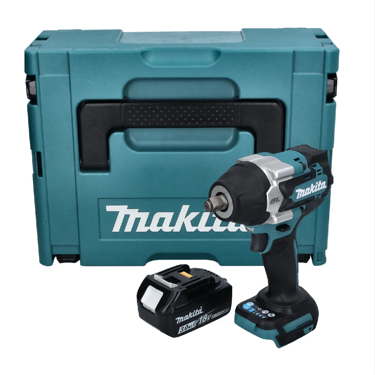 Makita DTW 700 F1J Visseuse à chocs sans fil 18 V 700 Nm 1/2 XPT brushless + 1x Batterie 3,0 Ah + Makpac - sans chargeur