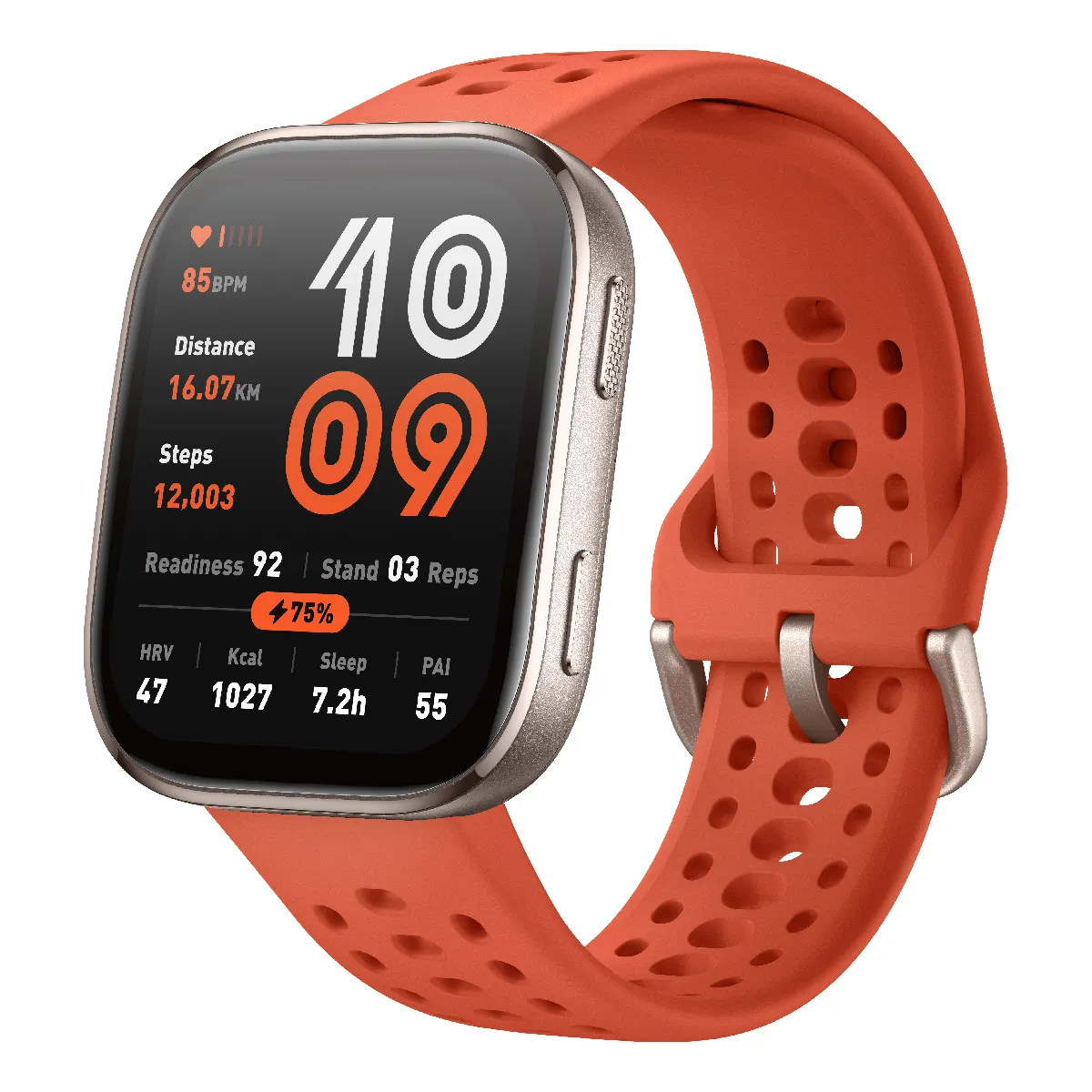 AMAZFIT  Bip 6 Red 5 cm (1.97"") AMOLED Num&eacute;rique 390 x 450 pixels &Eacute;cran tactile Or GPS (satellite)
