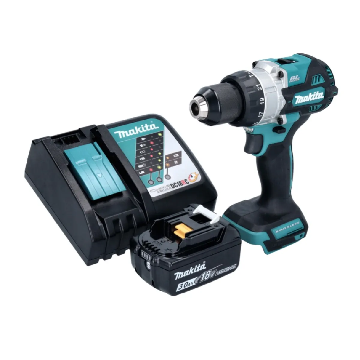 Perceuse visseuse à percussion Makita DHP 486 18V 130 Nm Brushless - vue 4