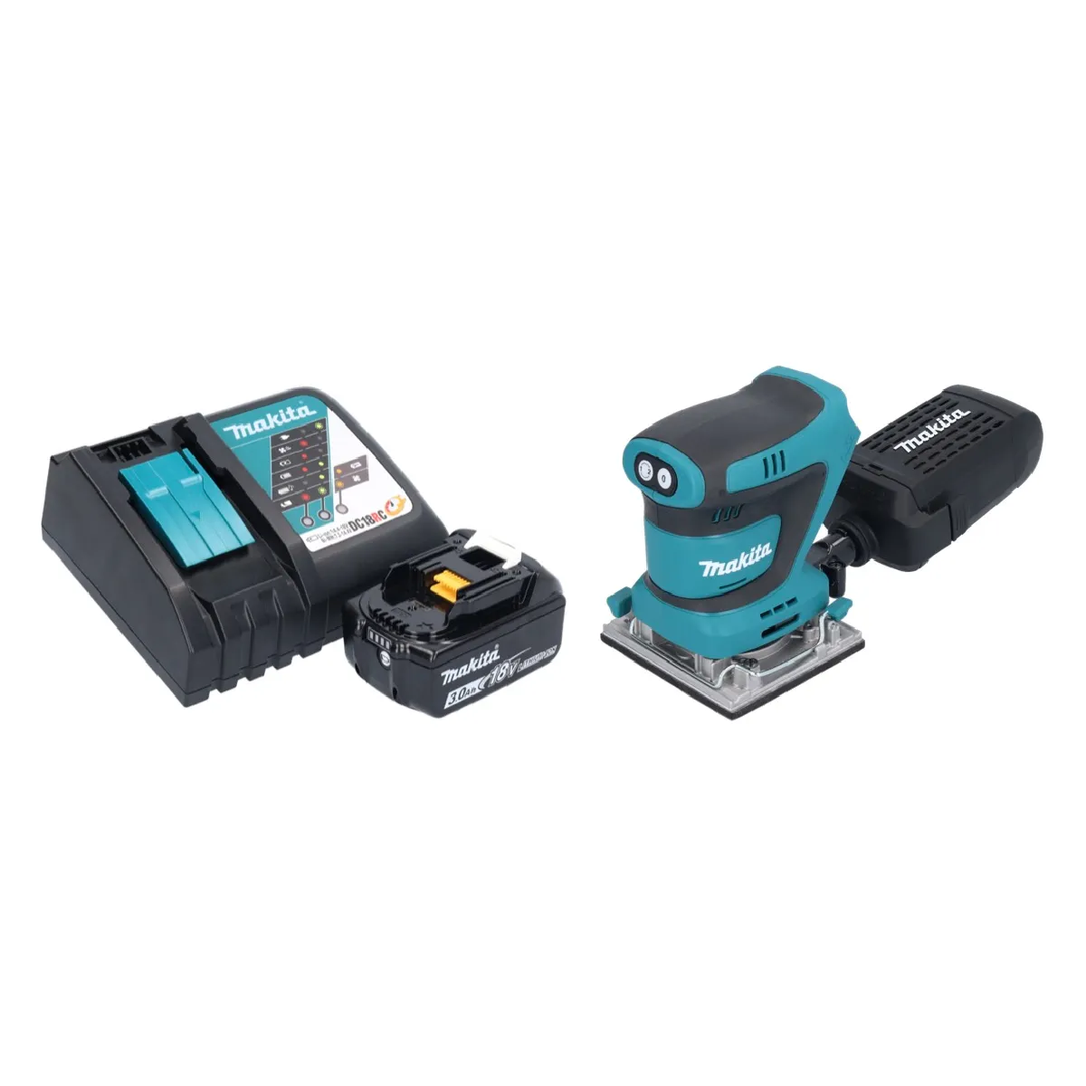 Makita DBO 484 RF1 Ponceuse vibrante sans fil 18 V 112 x 102 mm + 1x batterie 3 0 Ah + chargeur - vue 2