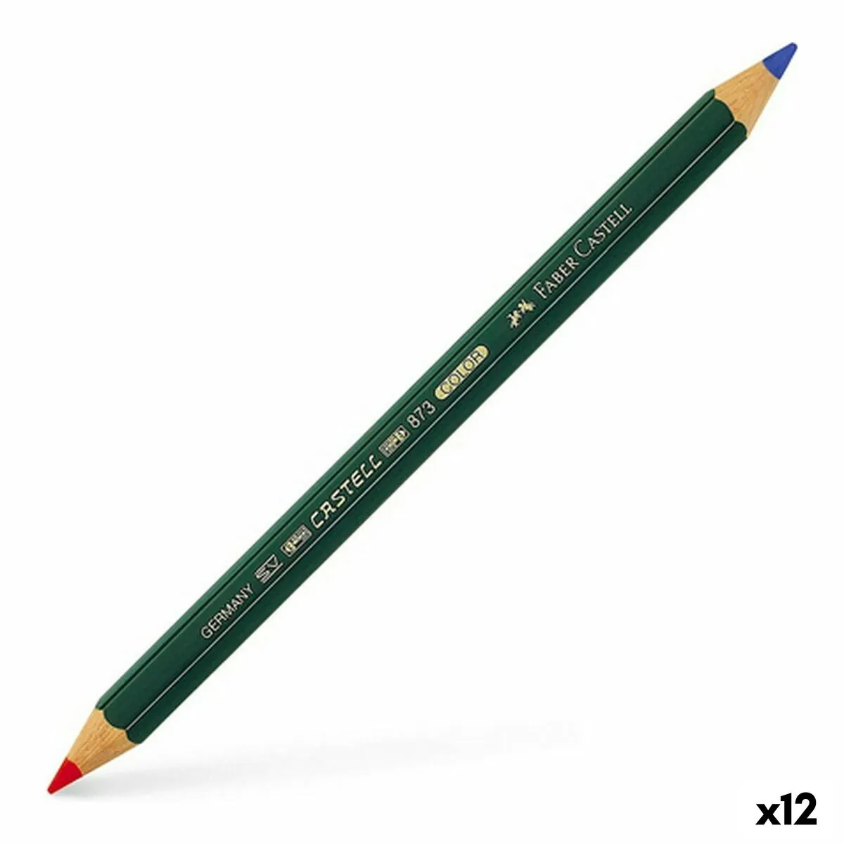 FABER CASTELL Crayon Faber-Castell 873 Color Bleu Rouge (12 Unit&eacute;s)