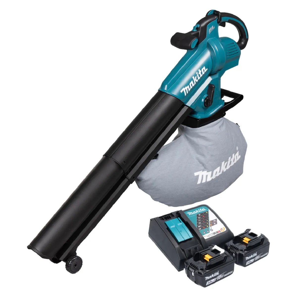 Makita DUB 187 RF2 Souffleur et aspirateur de feuilles sans fil 18 V Brushless + 2x batterie 3 0 Ah + chargeur - vue 2
