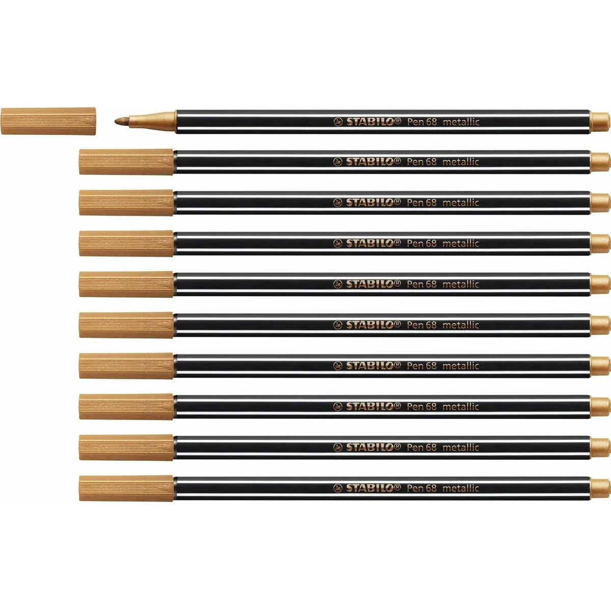 Stabilo Feutres Pen 68 Metallic Cuivre (10 Pièces)