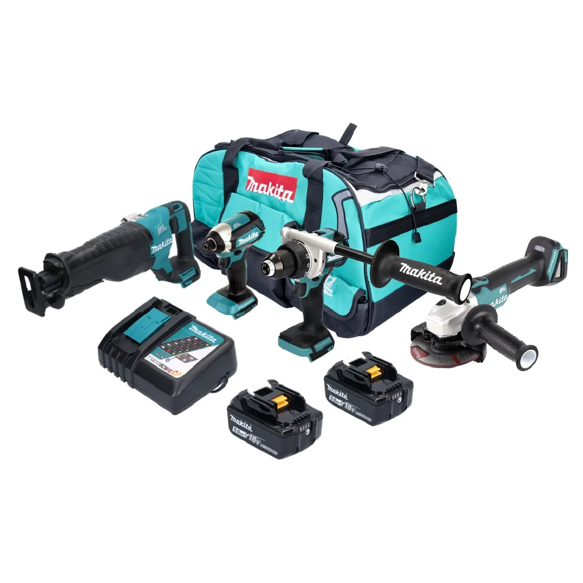 Combopack 4 outils 18V LXT 2x5 0 Ah dans sac LXT400 MAKITA DLX4157TX1