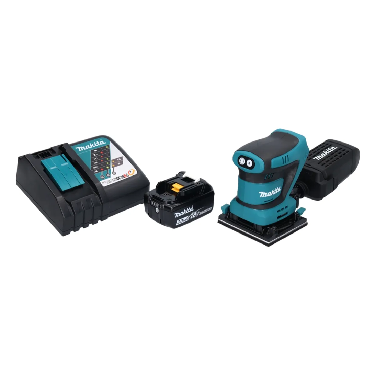Makita DBO 480 RF1 Ponceuse vibrante sans fil 18 V 112 x 102mm + 1x Batterie 3 0 Ah + Chargeur - vue 2