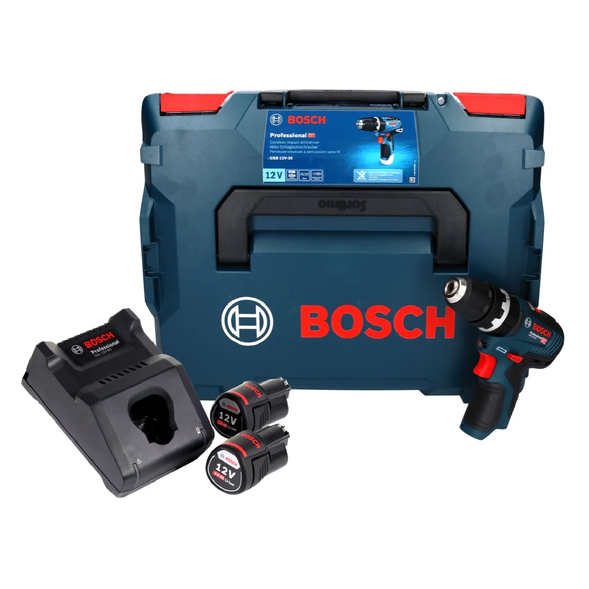 Perceuse visseuse à percussion sans fil Bosch GSB 12V 35 35 Nm Brushless 2 Batteries 30 Ah - vue 2