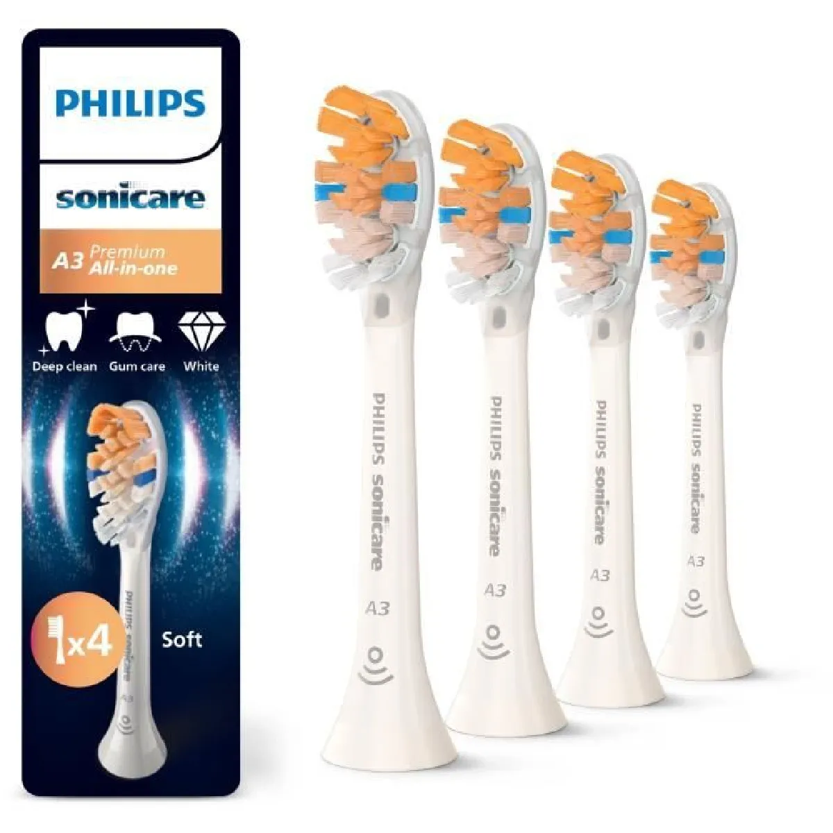 Philips Têtes de brosse A3 – Blanc