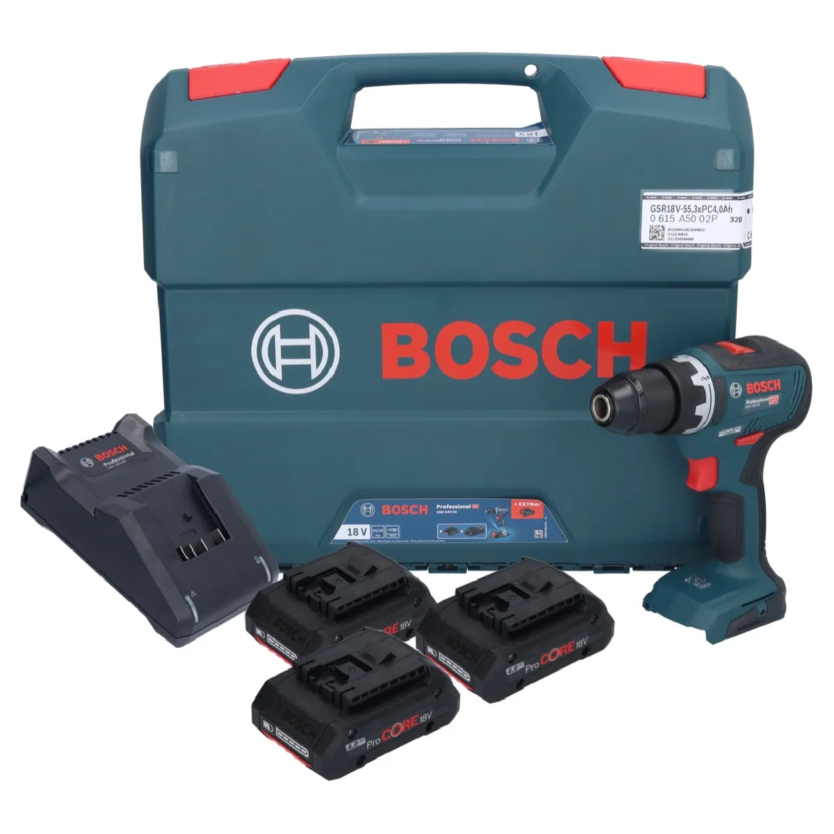 Bosch GSR 18V 55 Professional Perceuse visseuse sans fil 18 V 55 Nm Brushless 0615A5002P + 3x batterie ProCORE 4 0 Ah + chargeur + Case