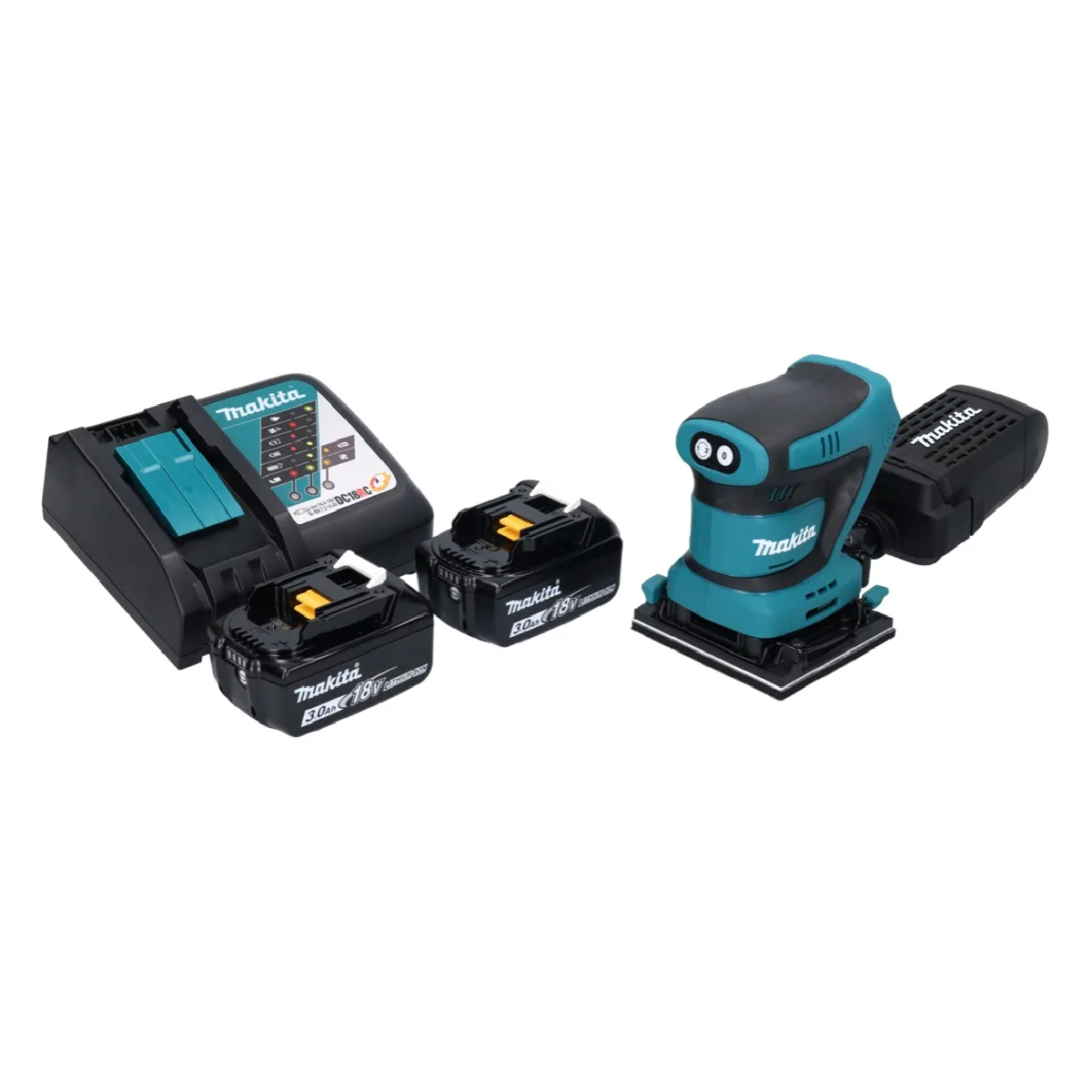 Makita DBO480RF Ponceuse vibrante sans fil 112x102mm 18V + 2x Batteries 3 0Ah + Chargeur - vue 2