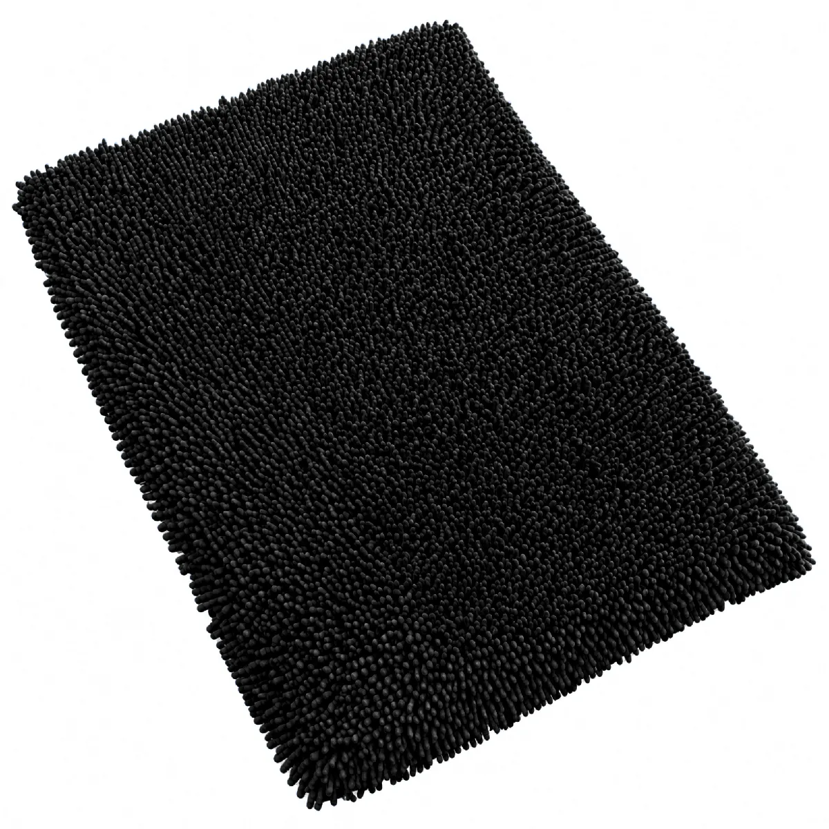 Linnea Tapis de Bain 50x80 cm Chenille Noir 1800 g/m2