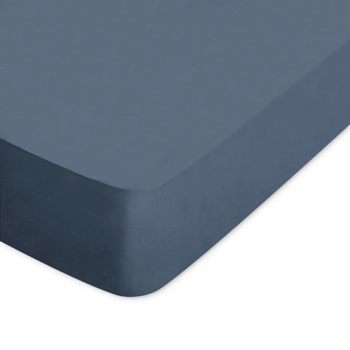 Drap housse uni 100% coton alto Bonnet de 30 cm 120x190 cm - Bleu Jean