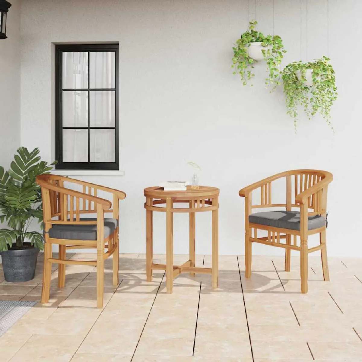 vidaXL Chaises de jardin 2 pcs 63 x 58 x 89 cm - vue 3