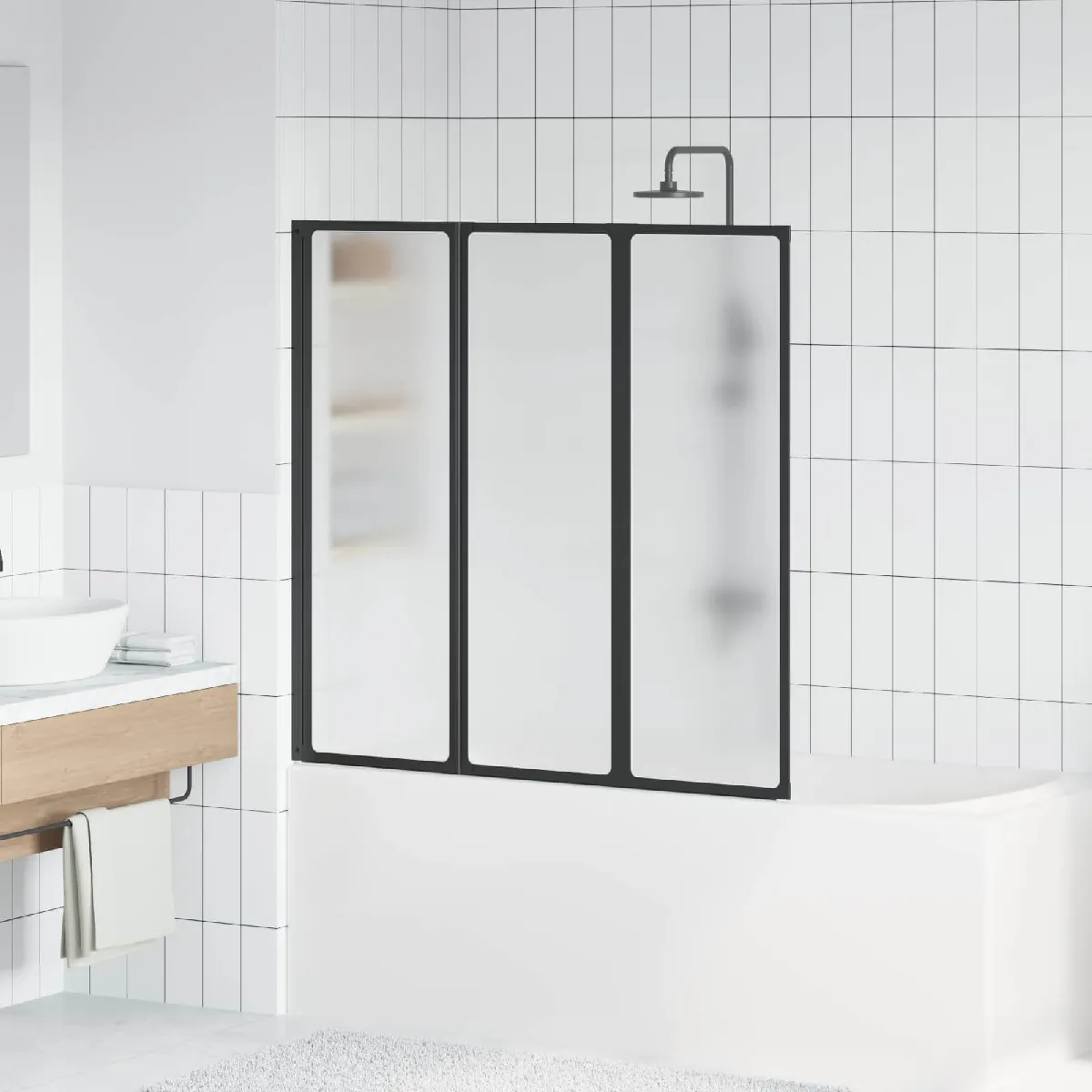 vidaXL Paroi de douche 120 x 2 x 117 cm Aluminium