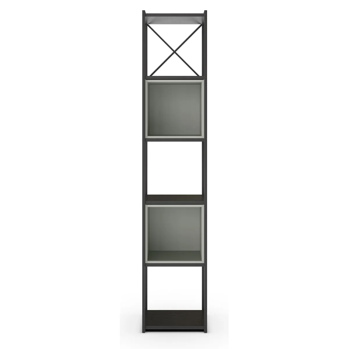 Pegane Vert Bibliothèque Ouverte Métal Bois