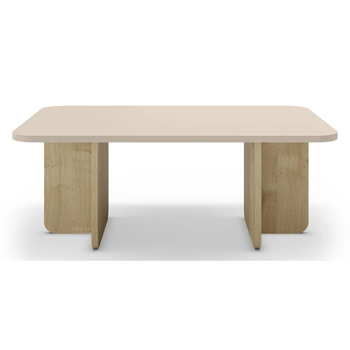 Comparer les prix de Table basse, table de salon aspect bois coloris crème - Longueur 100 x Profondeur 60 x Hauteur 42 cm