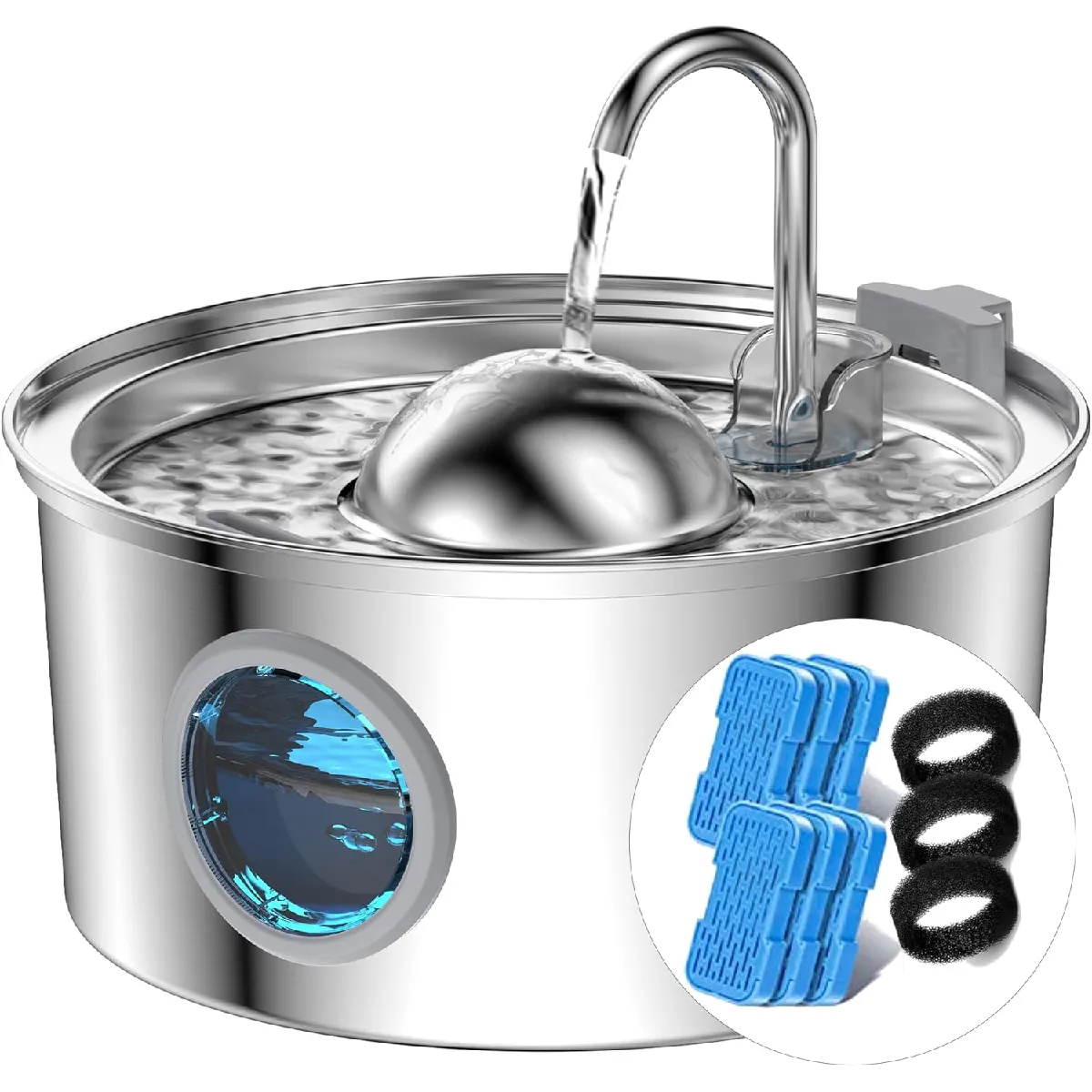 Meilleurs prix pour Fontaine a Eau de 3,2L pour Chat avec Fenêtre Transparente