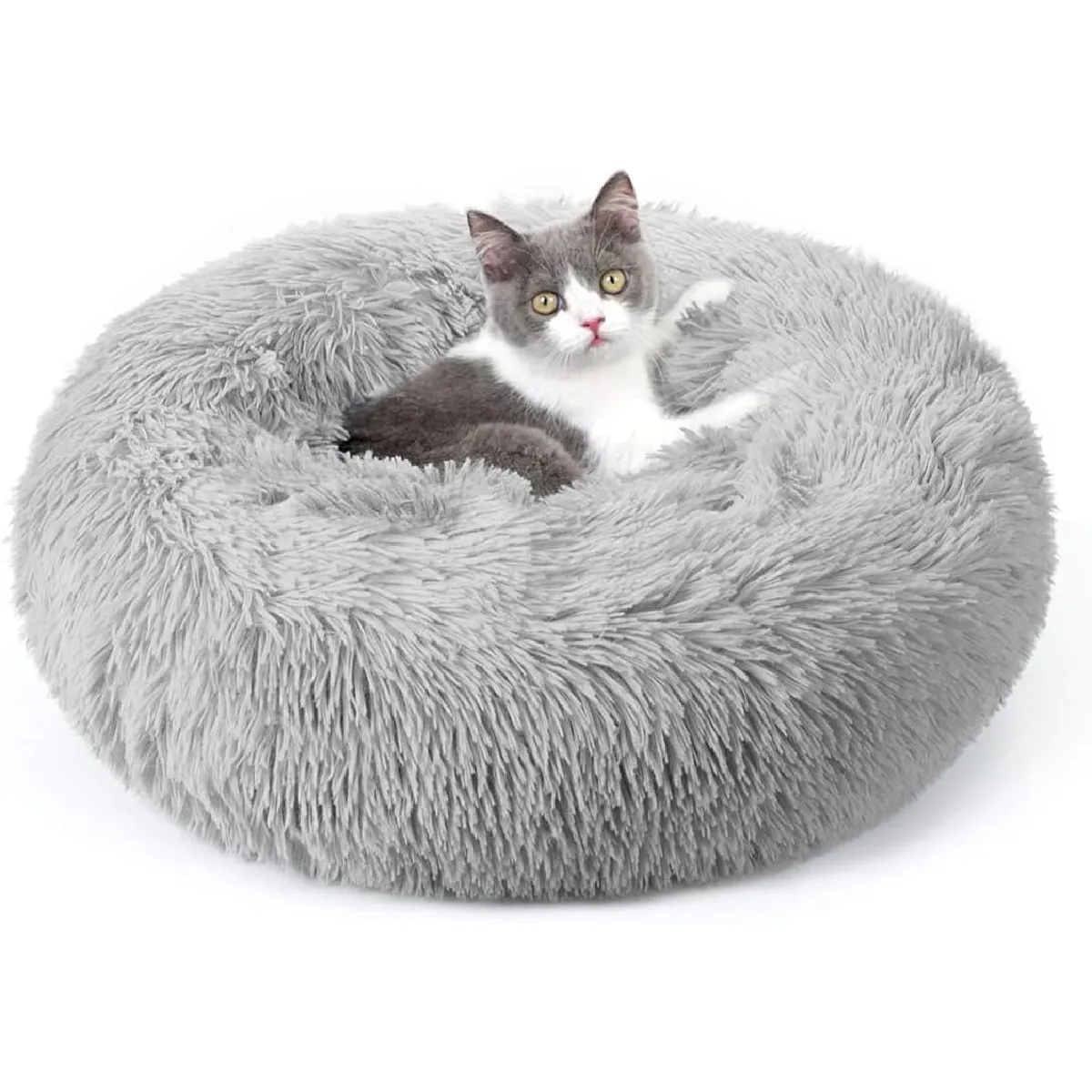 Meilleurs prix pour Panier Rond Chien Coussin Chat 50 cm gris