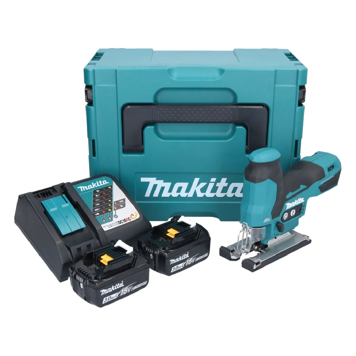 Makita DJV185RFJ Scie sauteuse sans fil 18V Brushless + 2x Batteries 3 0Ah + Chargeur + Coffret Makpac - vue 2