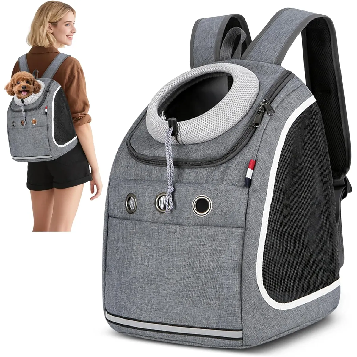 Comparer les prix de Sac à dos transport confortable et respirant pour animaux gris foncé