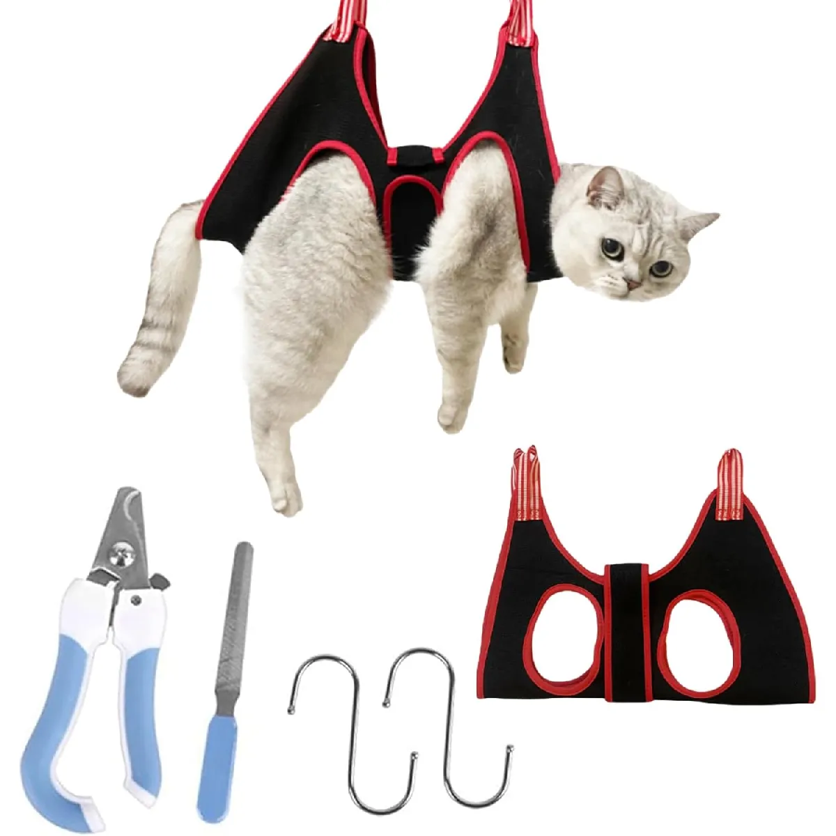 Comparer les prix de Hamac toilettage chien – support sûr + coupe/griffoir