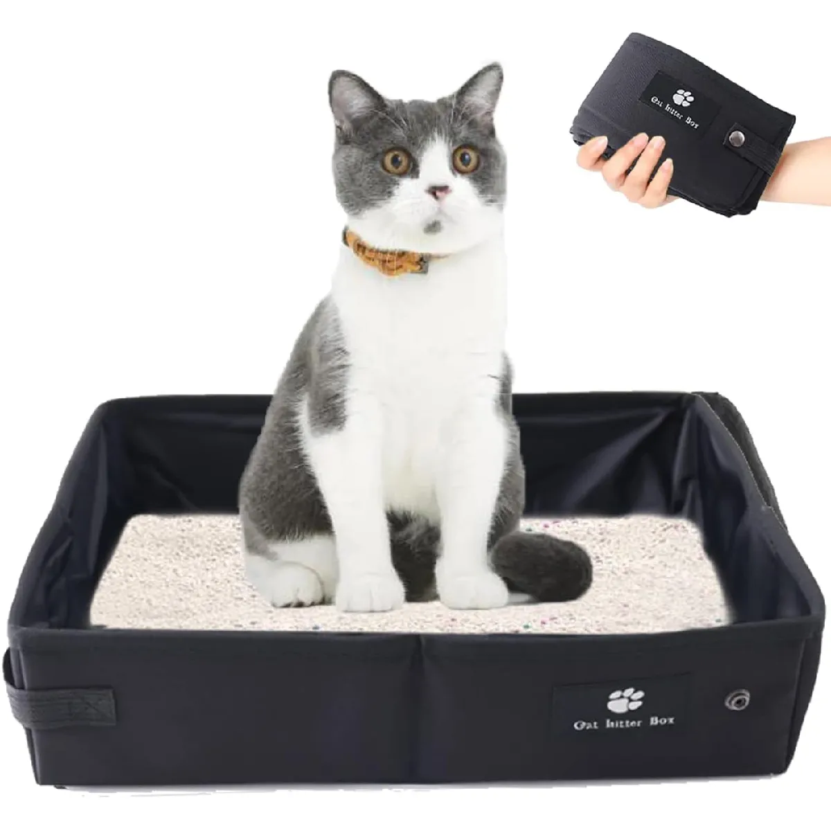 Comparer les prix de Bac à Litière pour Chat Pliable 45 X 35cm Noir