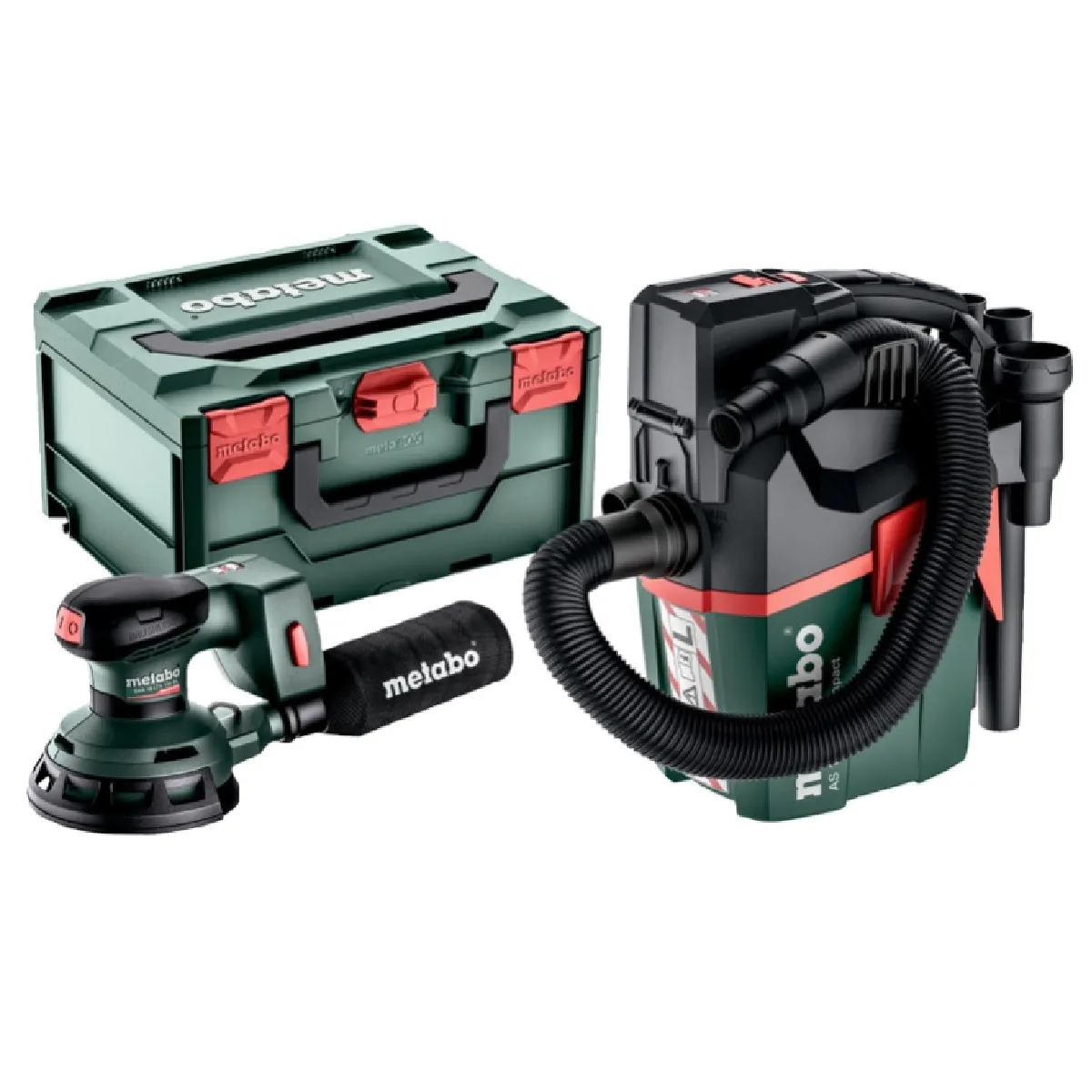 Metabo Set Ponceuse excentrique sans fil SXA 18 LTX 125 BL + Aspirateur sans fil AS 18 L PC Compact - 691199000