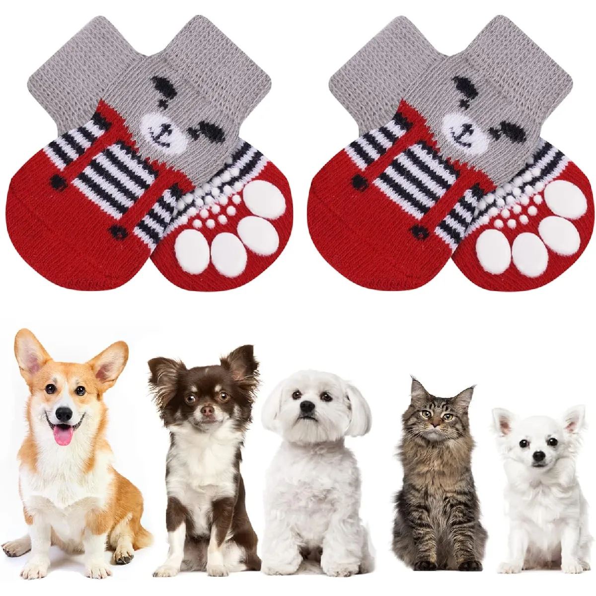 Meilleurs prix pour Chaussettes Anti-Dérapantes Chien Chat M