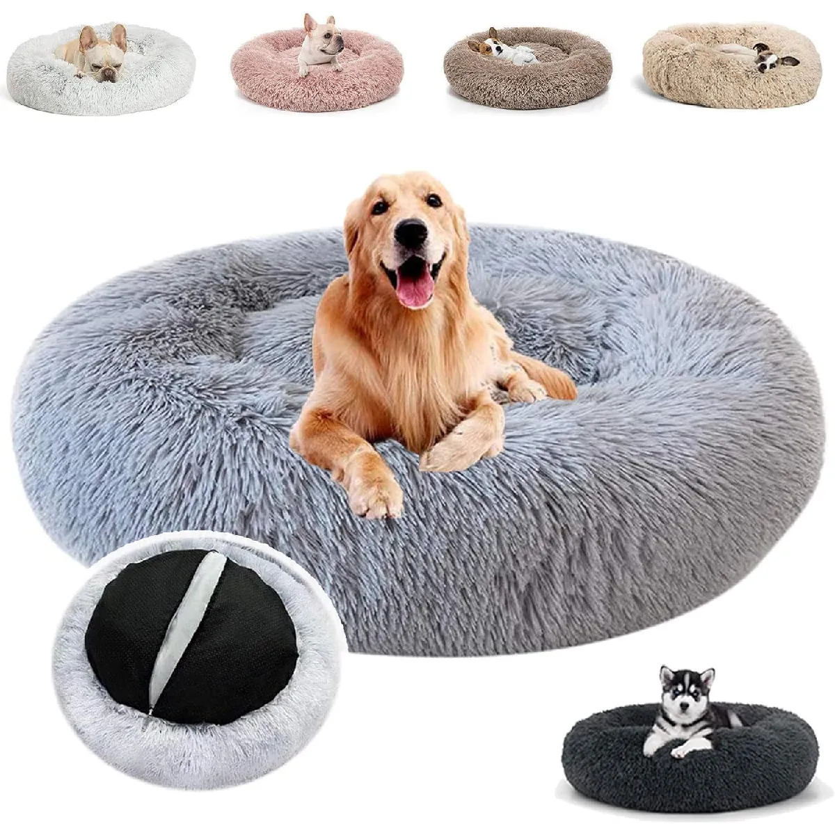 Comparer les prix de Panier Chat Moelleux de Chaud- Doux et Confortable, Dehoussable Lavage 50 cm gris