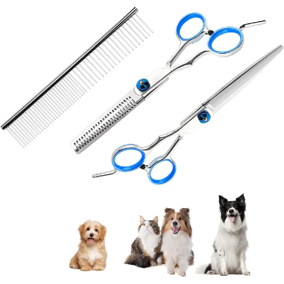 Meilleurs prix pour Set ciseaux de toilettage 3 pièces – Lames inox ergonomiques