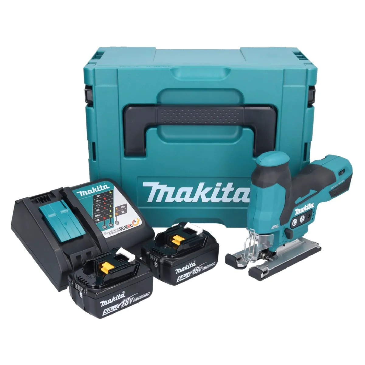 Makita DJV 185 RTJ Scie sauteuse pendulaire sans fil 18 V Brushless + 2x batterie 50 Ah + chargeur + Makpac - vue 2