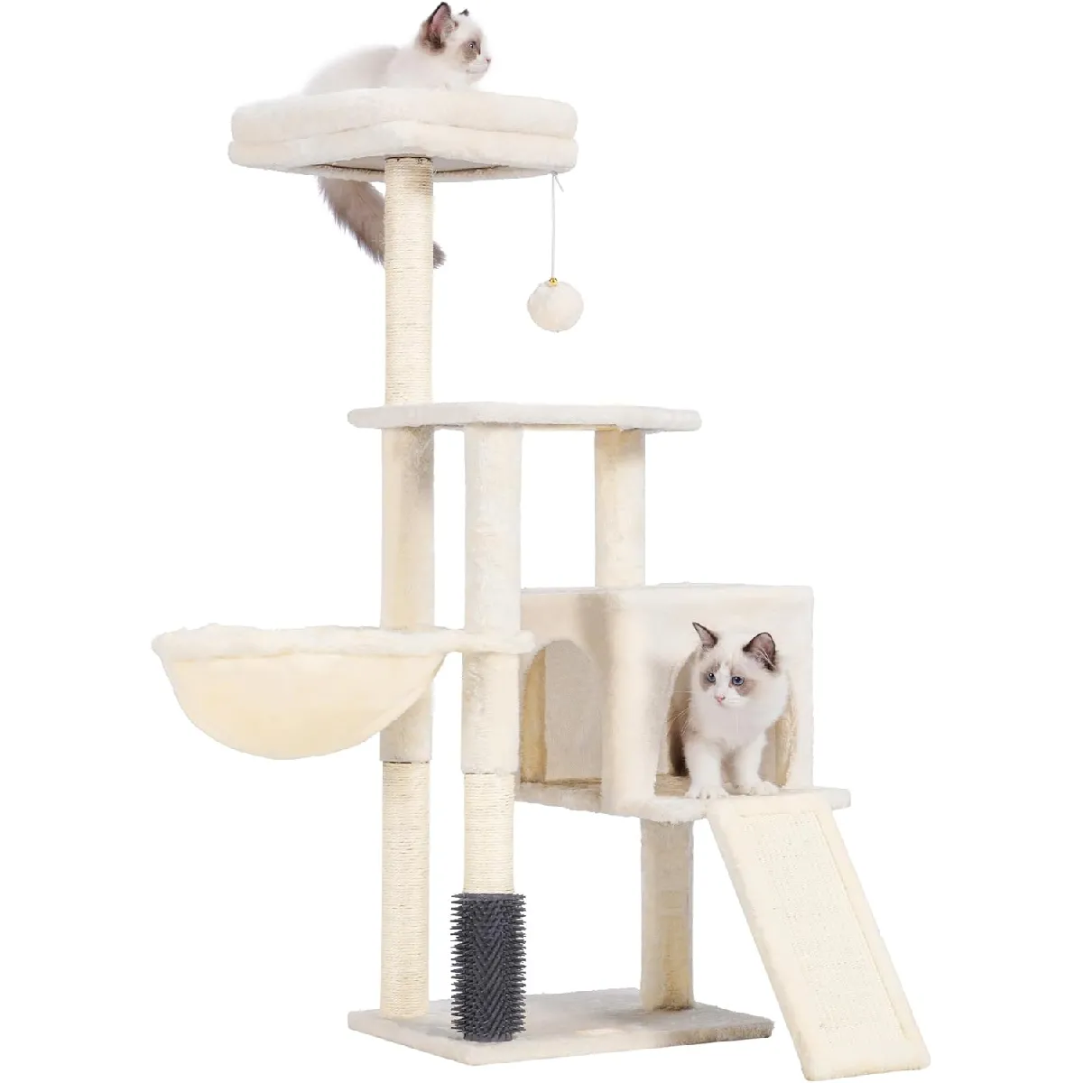 Comparer les prix de Arbre à Chat Domestique Robuste avec Peluche Polie Beige