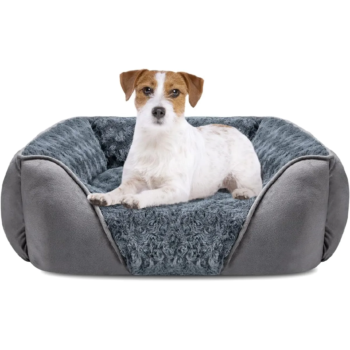 Comparer les prix de Lit pour Chien Lavable, Antidérapant 63x53x20cm gris