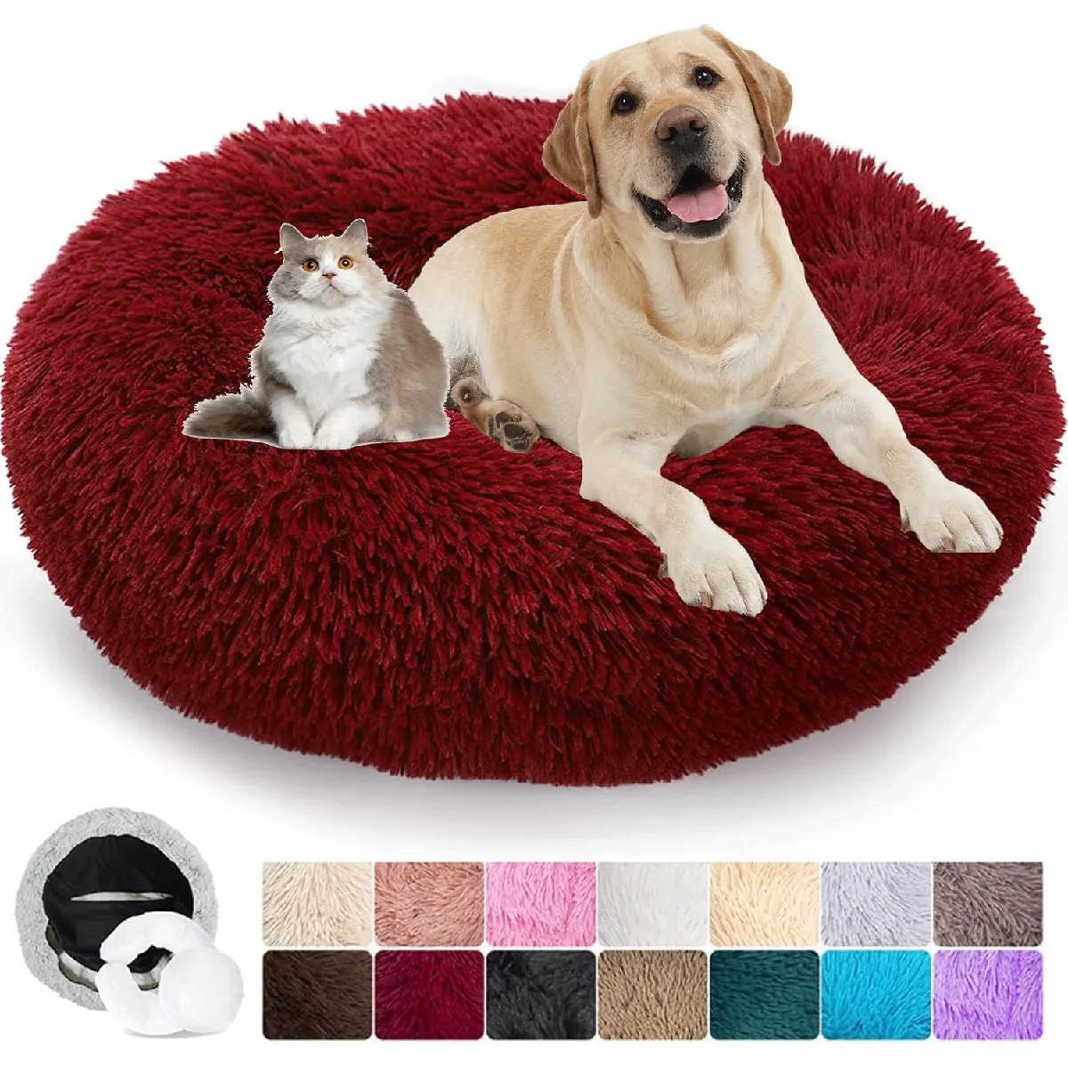 Meilleurs prix pour Panier Rond Chien Dehoussable 100 cm Rouge