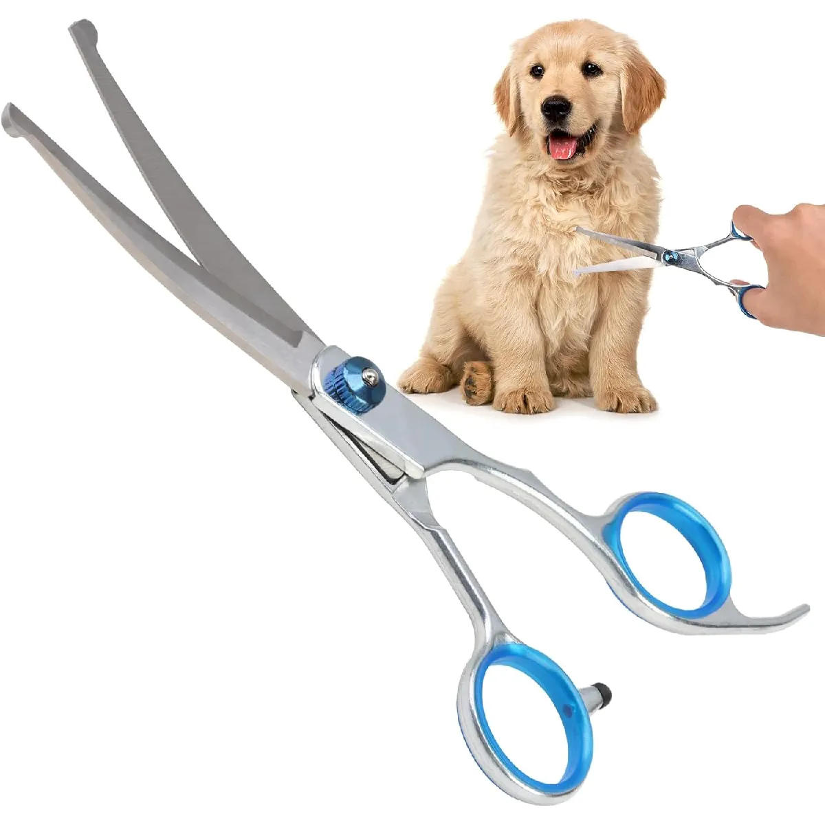 Comparer les prix de Ciseaux de toilettage courbés avec embouts arrondis – Sécurité et précision pour chiens et chats