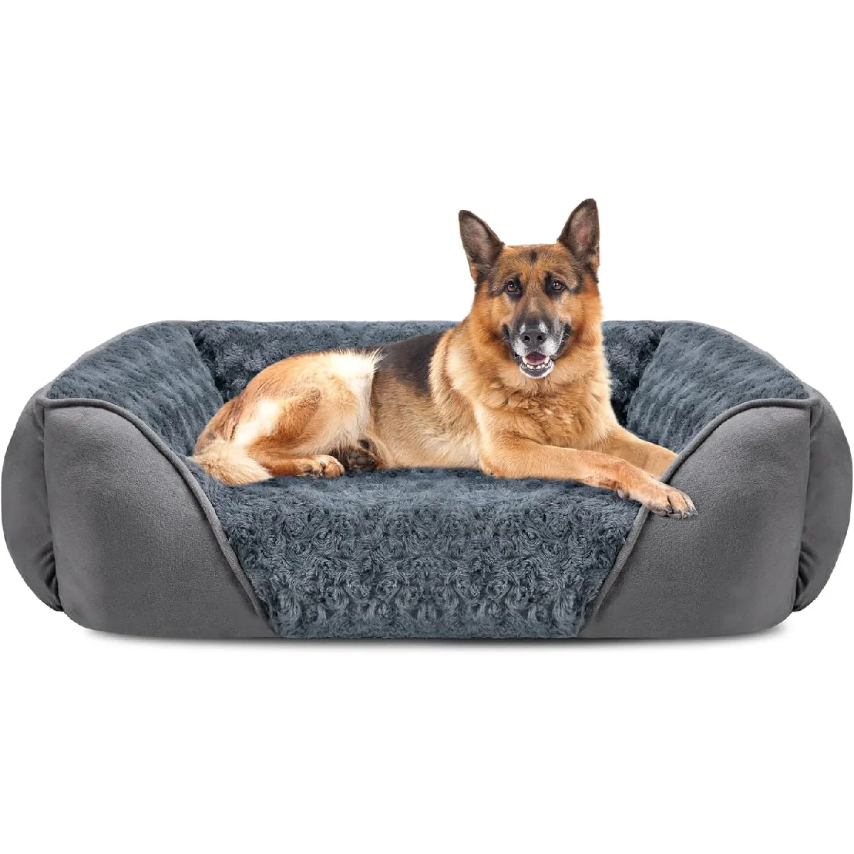 Meilleurs prix pour Lit pour Chien Lavable, Antidérapant 106x80x23cm gris